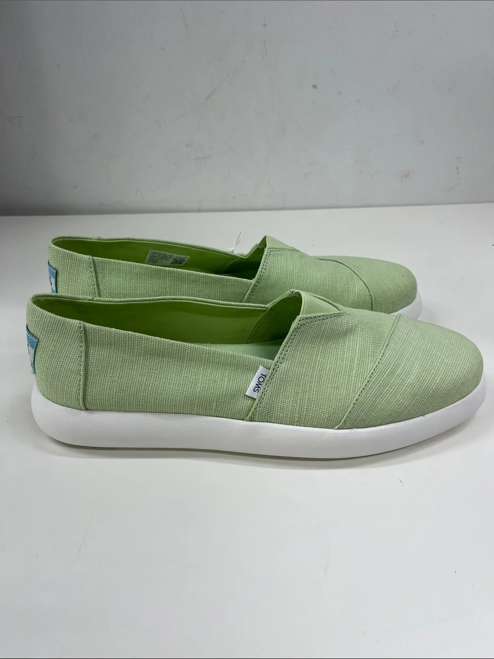 NWT TOMS Sneakers Alpargata Mallow Heritage Canvas in Pistachio Green Size 12